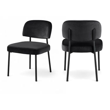 Zarelle Performance Fabric Upholstered Dining Chair Set of 2 In Black