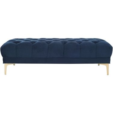 Zarya Navy/Brass Tufted Rectangular Bench