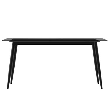 Zayle 71 Inch Dining Table with Glass Top In Clear and Black