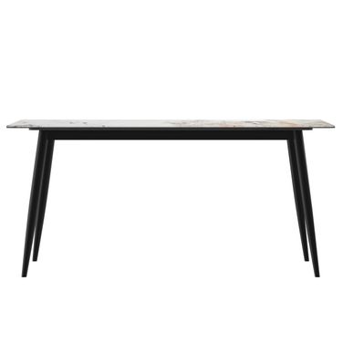 Zayle 71 Inch Dining Table with Sintered Stone Top In Black and Grey