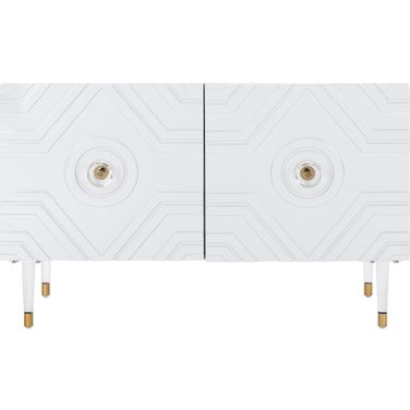 Zayn Diamond Sideboard In Light Grey and Gold
