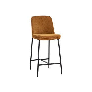 Zeke Counter Stool In Black and Bergen Marmalade