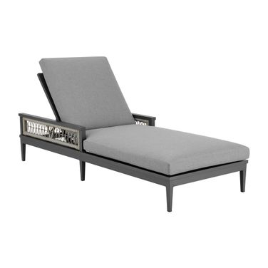 Zella Outdoor Patio Chaise Lounge Chair In Earl Gray