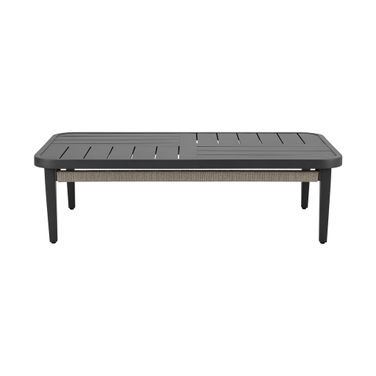 Zella Outdoor Rectangular Coffee Table In Charcoal and Light Gray
