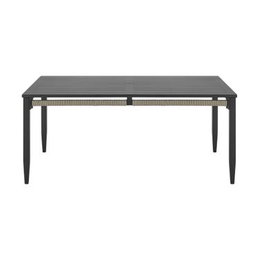 Zella Outdoor Rectangular Dining Table In Charcoal and Light Gray