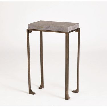 Zen Large Side Table with Flamed Granite In Bronze