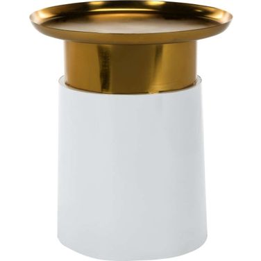 Zenith White/Gold Tray Top Side Table