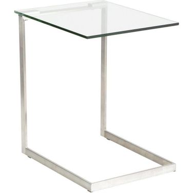 Zenn Contemporary End Table With Clear Glass