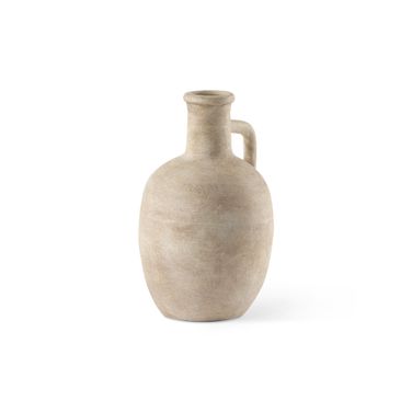 Zenni 5 x 9 Inch Ceramic Vase In Warm Beige