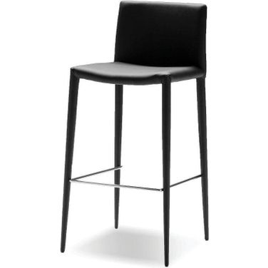 Zeno Black Leatherette Counter Stool - Set of 2