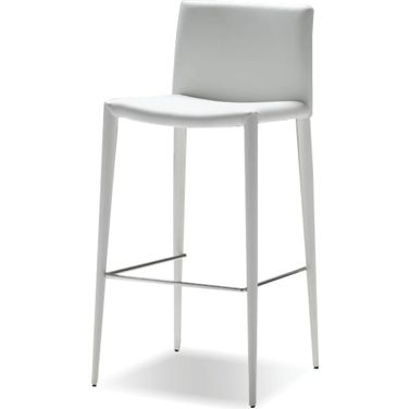 Zeno White Leatherette Counter Stool - Set of 2