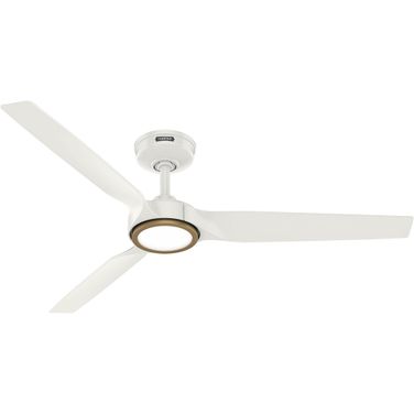 Zentech 52 Inch 3-Blade Wi-Fi Energy Star Damp Rated Ceiling Fan with LED Light Kit and Handheld Remote In Fresh White