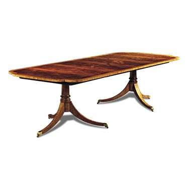 Zephyr Dining Table In Mahogany and Brass