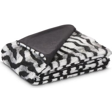Zephyr Faux Fur Throw In Ebony