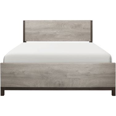 Zephyr Light Gray And Black Full Panel Bed