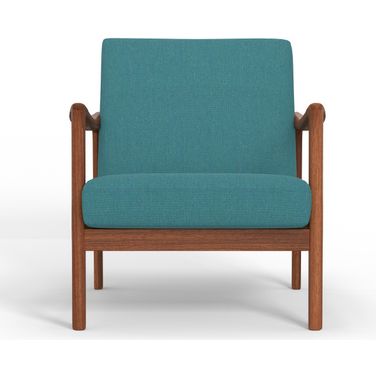 Zephyr Slate Lounge Chair In Medium Brown and Turquoise