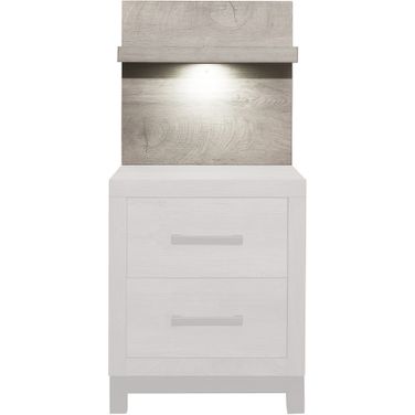 Zephyr Nightstand with Wall Panel In Gray