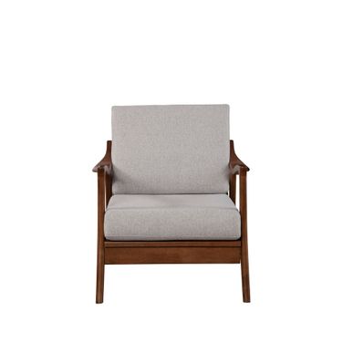 Zephyr Slate Lounge Chair with Removable Cushions In Medium Brown and Light Grey