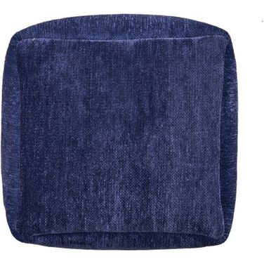 Zerlo Solid Chenille Indoor Pouf In Blue