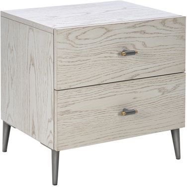 Zest 2-Drawer Solid Wood Nightstand In Bleached Oak