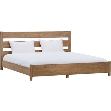 Zest Queen Solid Wood Platform Bed In Natural Oak
