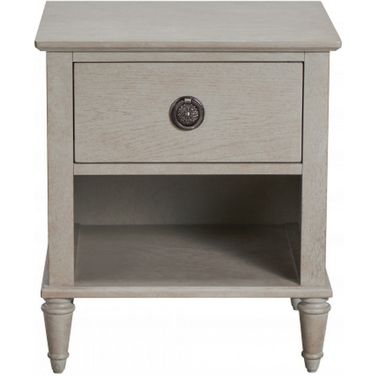 Zest Solid Wood Nightstand In Greige