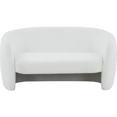 Zhao Curved Loveseat In White
