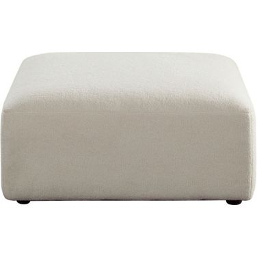 Zia Ottoman In Ivory Sherpa Fabric