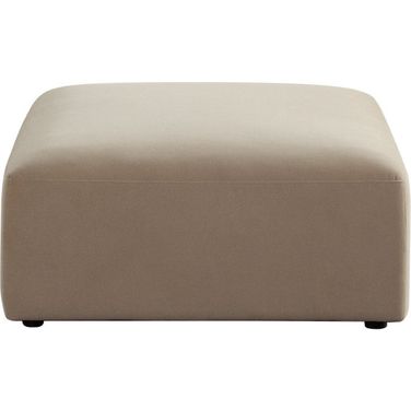 Zia Ottoman In Light Camel Performance Velvet Fabric