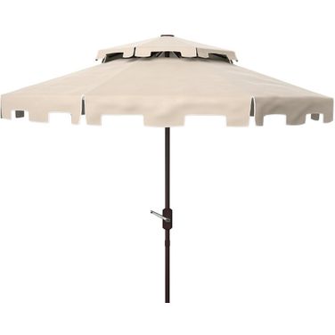 Zimmerman 9Ft Double Top Market Umbrella In White Beige