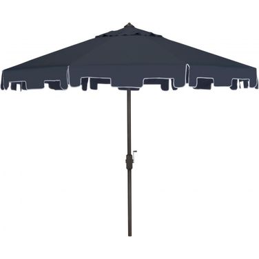 Zimmerman Navy 9 Crank Market UV Resistant Umbrella with Flap