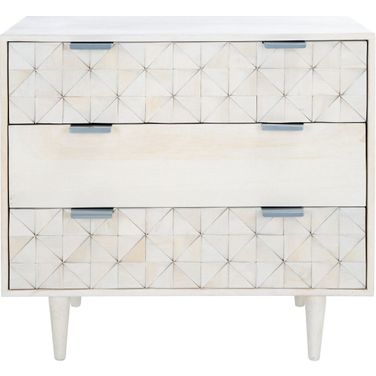 Zinnia 3 Drawer Chest in White Wash CHS9000B