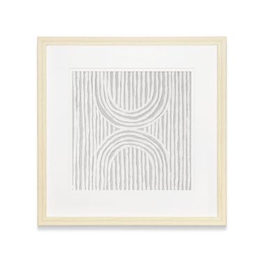 Zinnia I Shadow Box In White and Grey