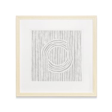 Zinnia II Shadow Box In White and Grey