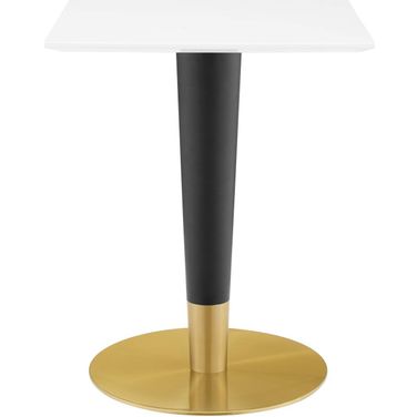 Zinque 24 Inch Square Dining Table In Gold and White