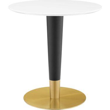Zinque 28 Inch Dining Table In Gold and White