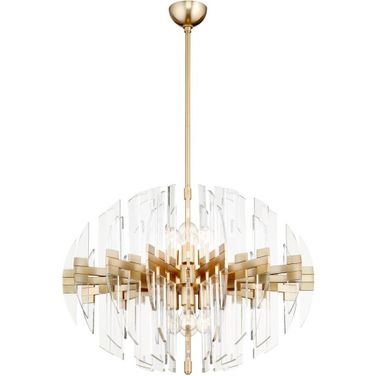 Zion Aged Brass 8 Light Oval Pendant
