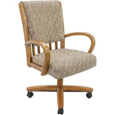 Zip Ship Dining Chair Caster Swivel Tilt Fabric Dinning Chair In Chestnut