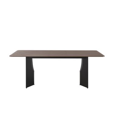 Zoey 79 Inch Rectangular Dining Table with Tempered Glass Table Top In Maroon