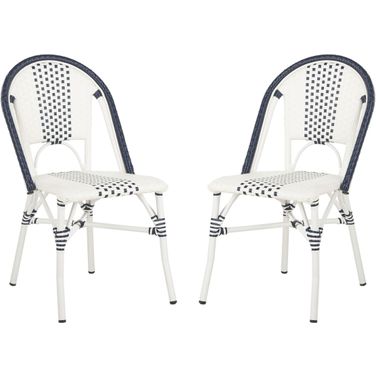 Zoya Navy and White Stackable Chair Set of 2