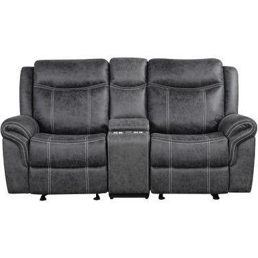 Zubaida Power Motion Loveseat with USB Port In Dark Gray