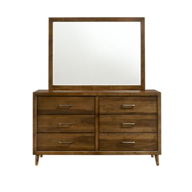 Zuma 6-Drawer Dresser and Mirror In Walnut