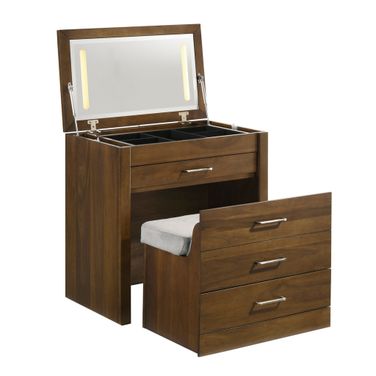 Zuma Dressing Table In Grey and Walnut