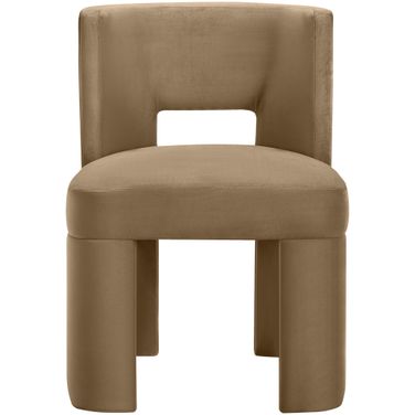 Zuno Velvet Performance Fabric Upholstered Dining Chair Set of 2 In Beige