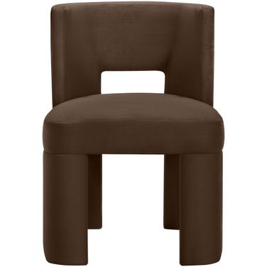 Zuno Velvet Performance Fabric Upholstered Dining Chair Set of 2 In Brown