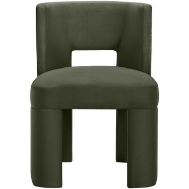 Zuno Velvet Performance Fabric Upholstered Dining Chair Set of 2 In Green