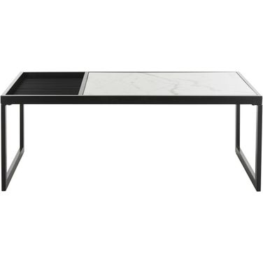 Zuri White Marble/Black Coffee Table