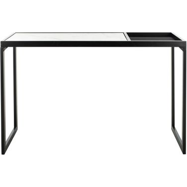 Zuri White Marble/Black Console Table