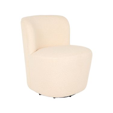 Zurich Boucle Swivel Accent Chair In Ivory