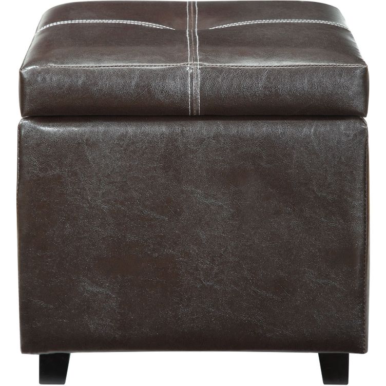 Treasure Espresso Upholstered Vinyl Ottoman